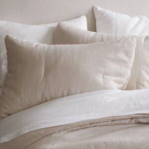 Quince European Linen Essential Quilted King Sham Set
